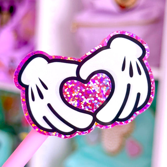 Valentine Heart Hands - Glitter Waterproof Sticker