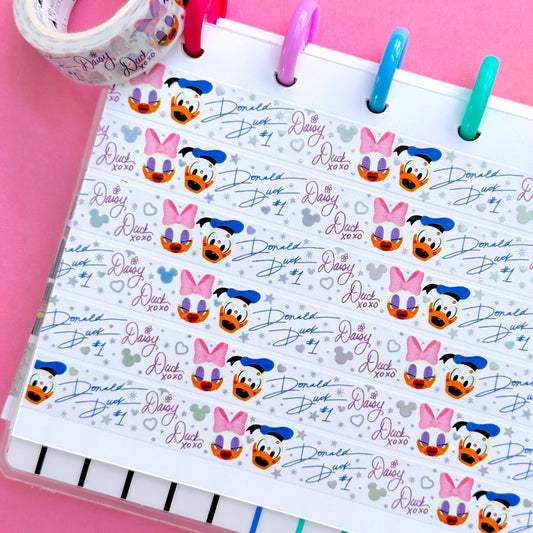 15MM Washi Tape - Valentine Ducks + Autographs