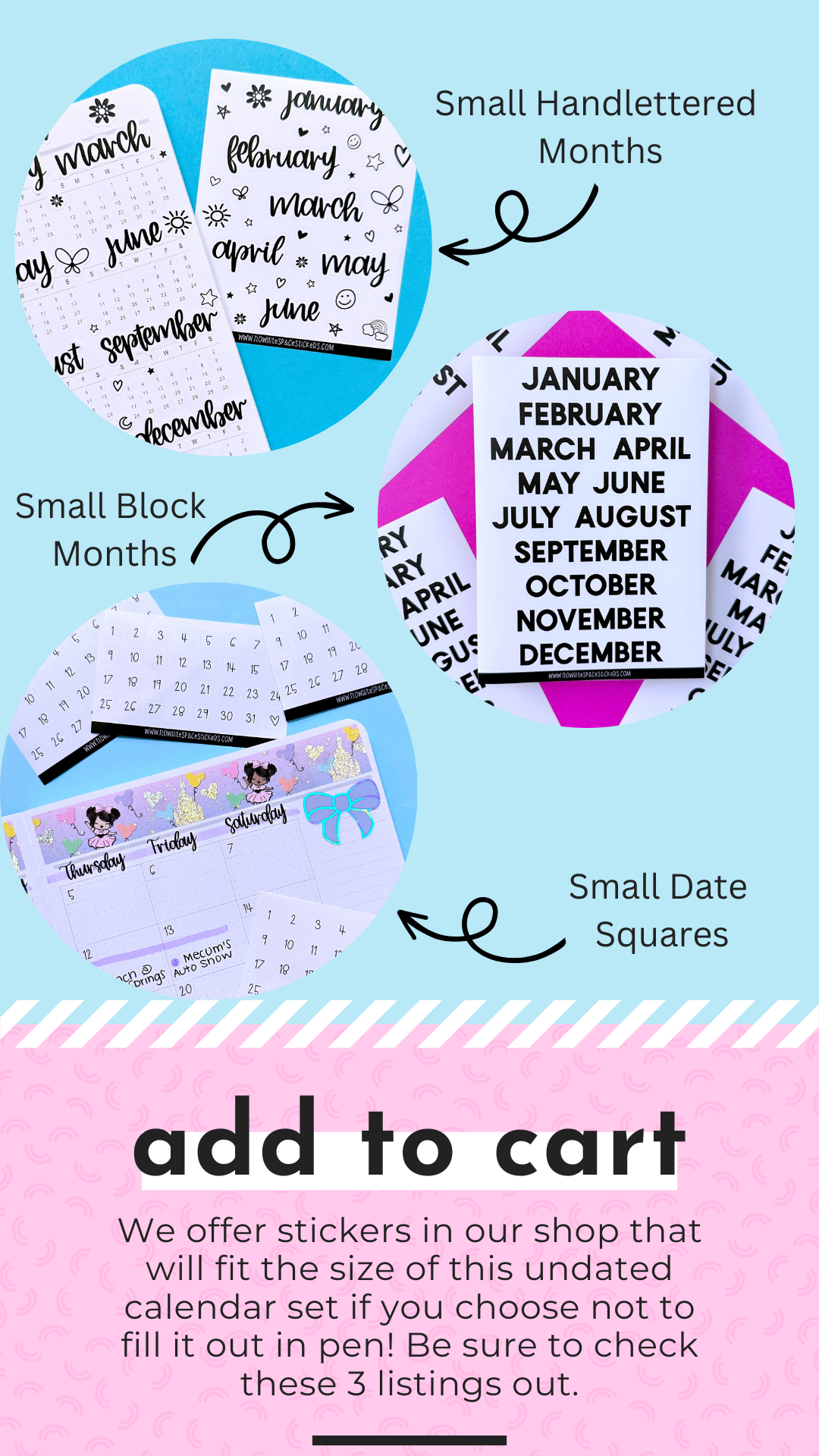 5x7 Full Page Sticker SET - Undated Calendar Snacks (Undated)