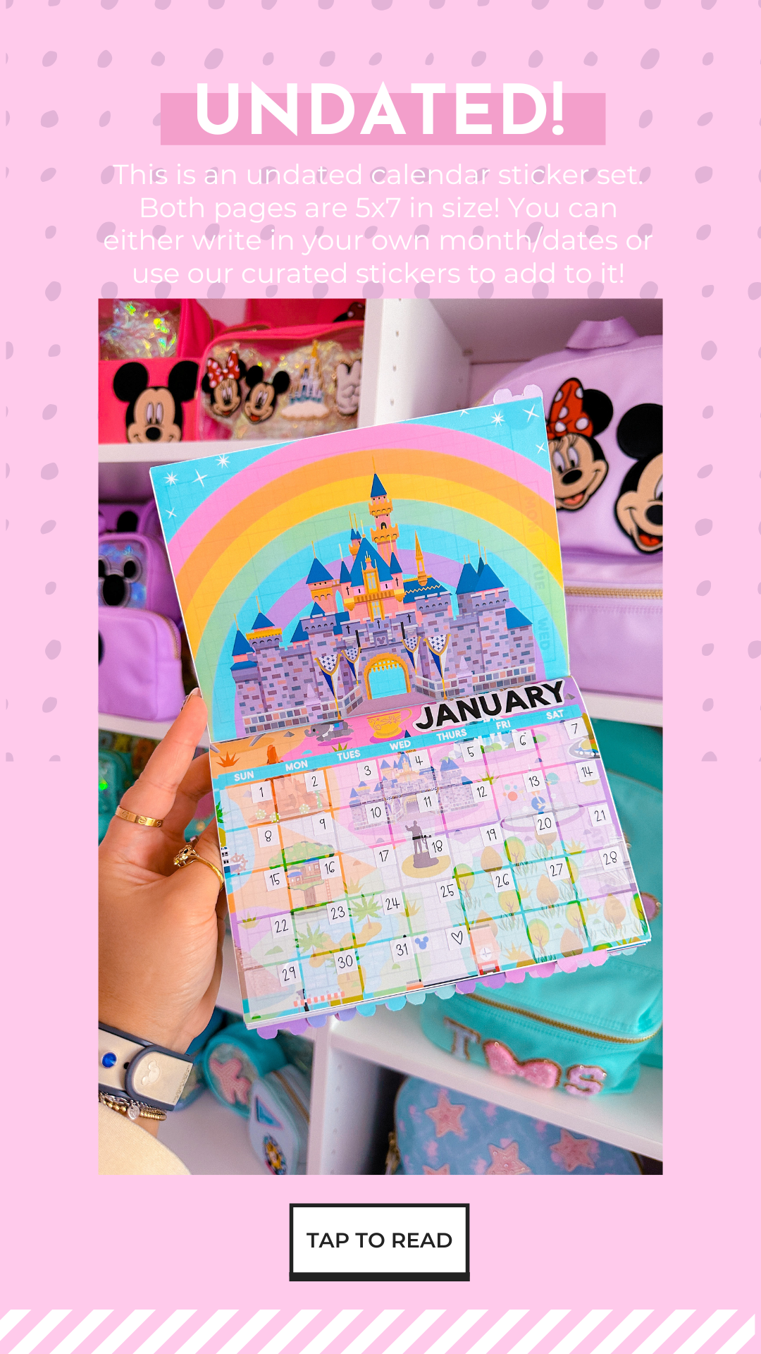 5x7 Full Page Sticker SET - Undated Calendar DL Castle (Undated)