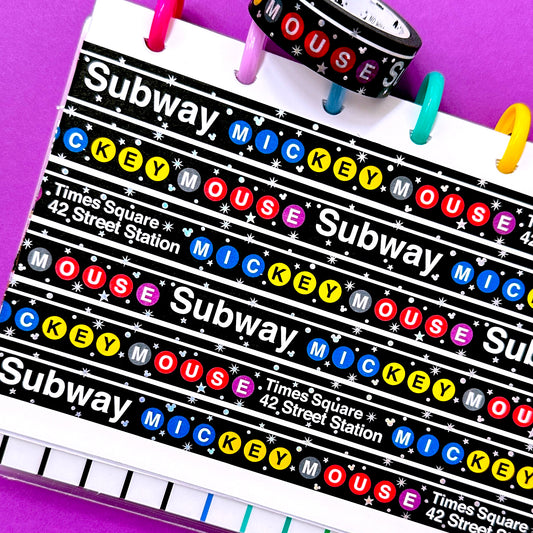 15MM Foiled Washi Tape - NYC Subway Line
