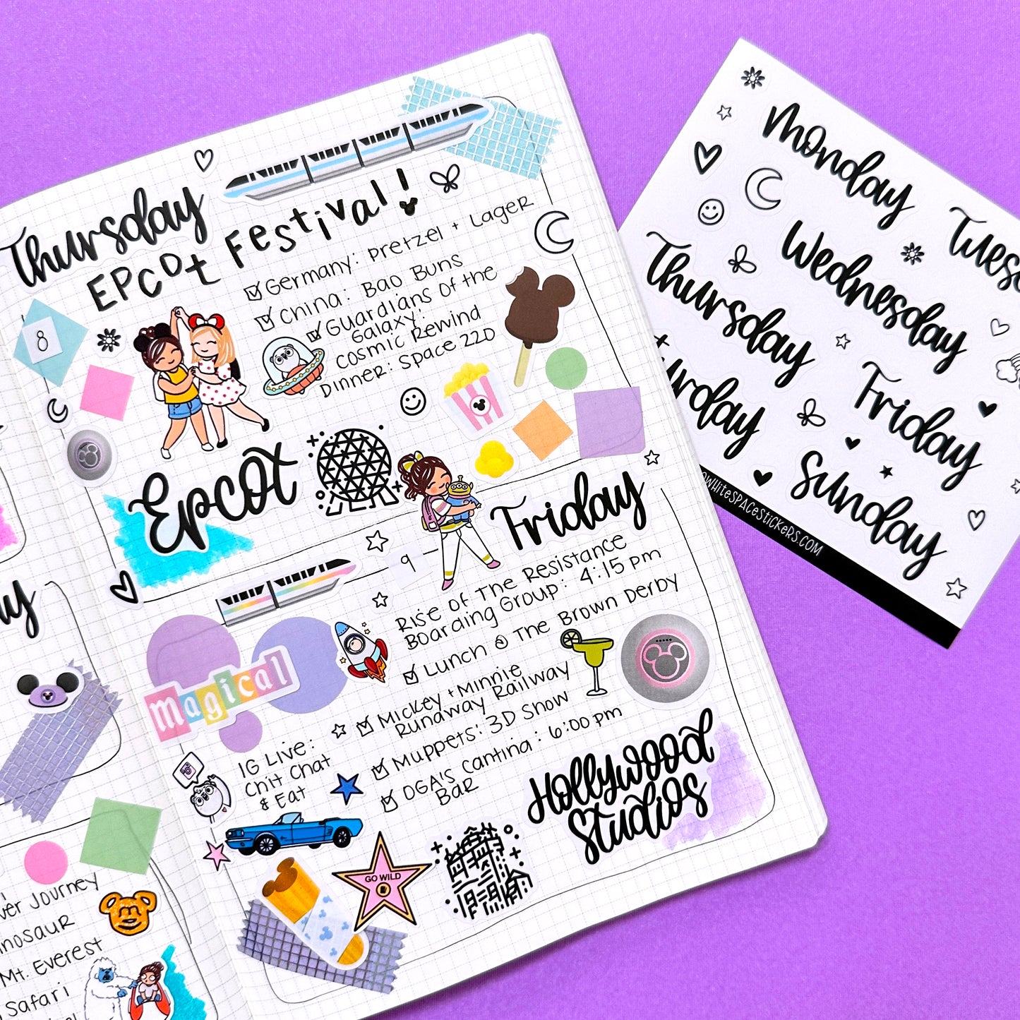 Journaling Hand-lettered Script Stickers - DAYS (small)