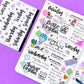 Journaling Hand-lettered Script Stickers - DAYS (small)