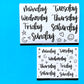 Journaling Hand-lettered Script Stickers - DAYS (small)