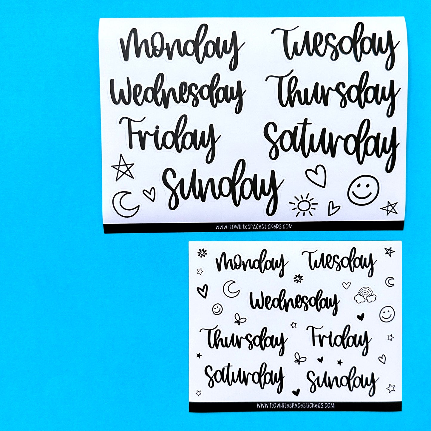 Journaling Hand-lettered Script Stickers - DAYS (small)