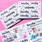 Journaling Hand-lettered Script Stickers - DAYS (small)