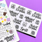 Journaling PAPER Stickers - Handlettered Park Days (EAST COAST)