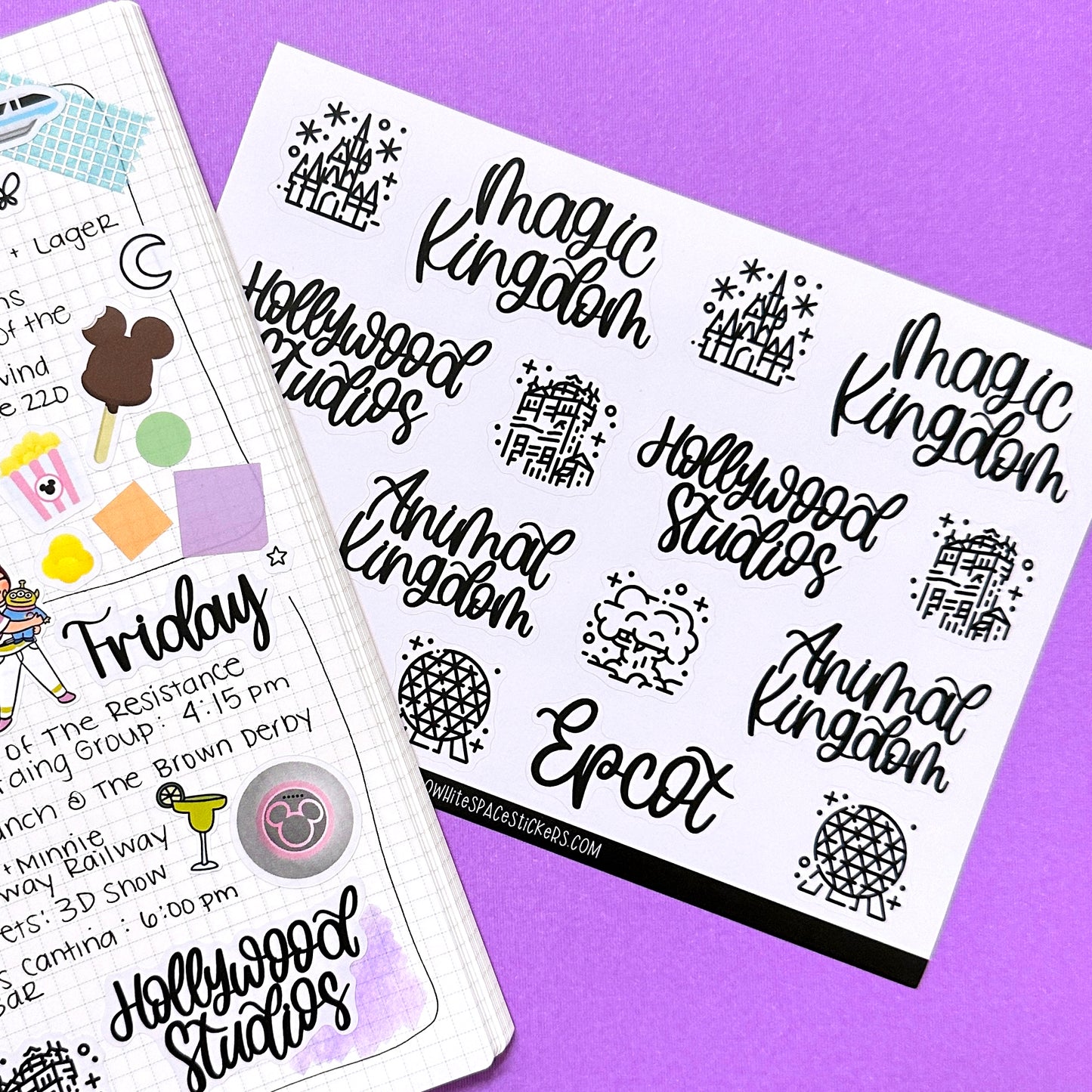 Journaling PAPER Stickers - Handlettered Park Days (EAST COAST)