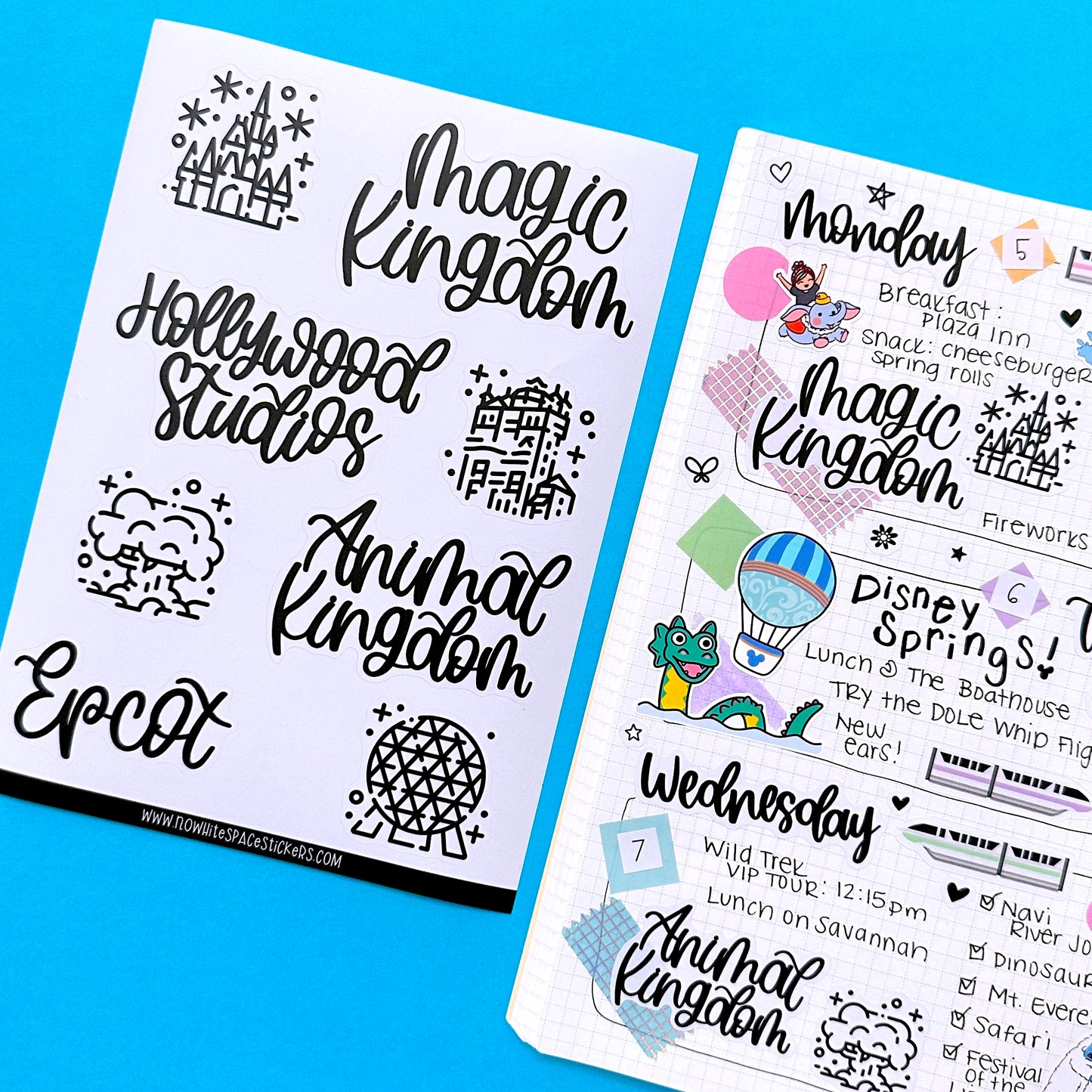 Journaling PAPER Stickers - Handlettered Park Days (EAST COAST)