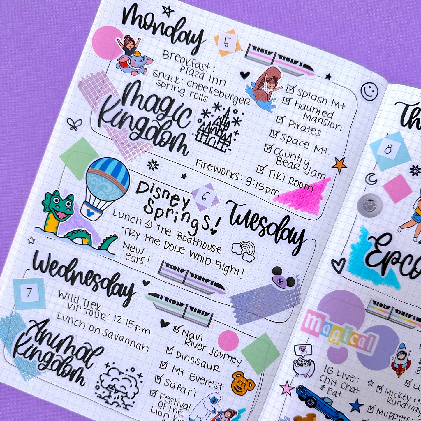 Journaling Hand-lettered Script Stickers - DAYS (small)