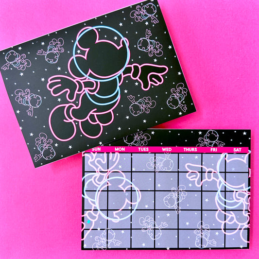 5x7 Full Page Sticker SET - Undated Calendar Astronaut Mouse (Undated)
