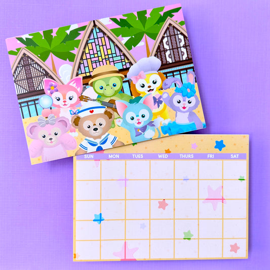 5x7 Full Page Sticker SET - Undated Calendar Aloha Friends (Undated)