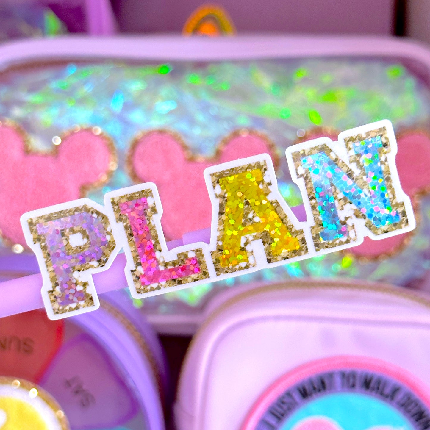 Glitter Waterproof Sticker - PLAN