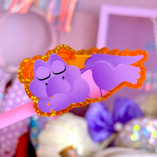 Glitter Waterproof Sticker - Sleeping Figgy