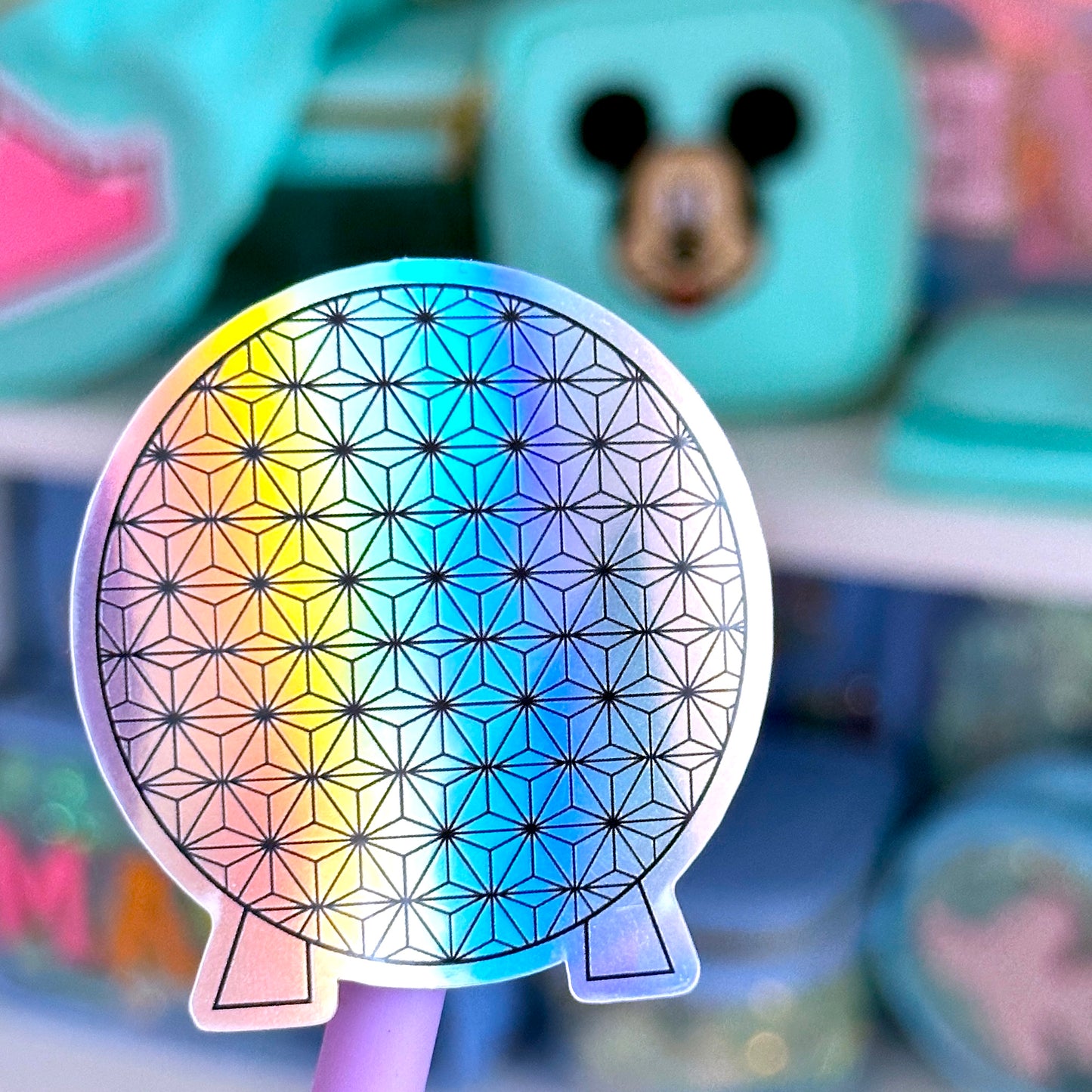 Glitter Waterproof Sticker - Holographic Spaceship Earth