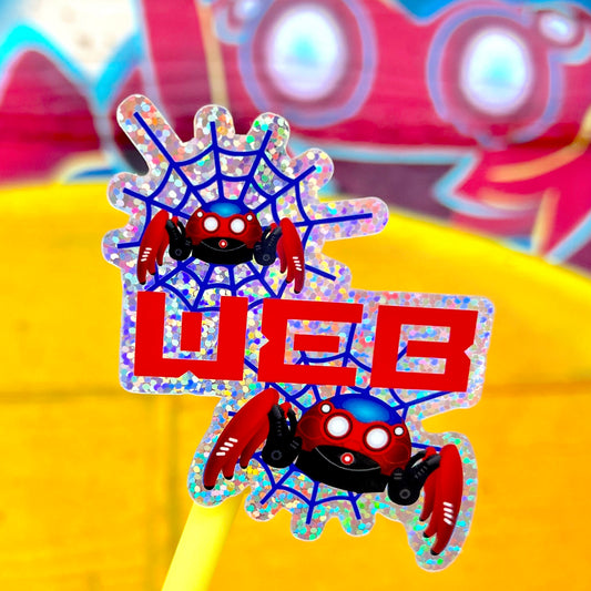 WEB Bots -  Glitter Waterproof Sticker