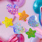 Glitter Waterproof Sticker - Rainbow Hearts & Stars Bundle