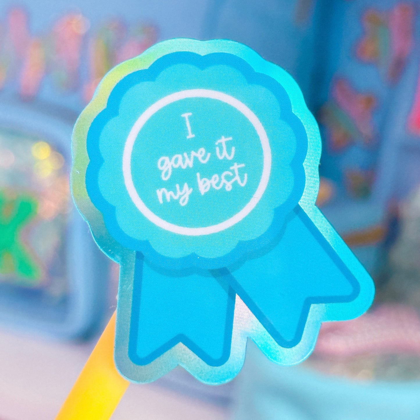 Holographic Waterproof Sticker - Prize Ribbon