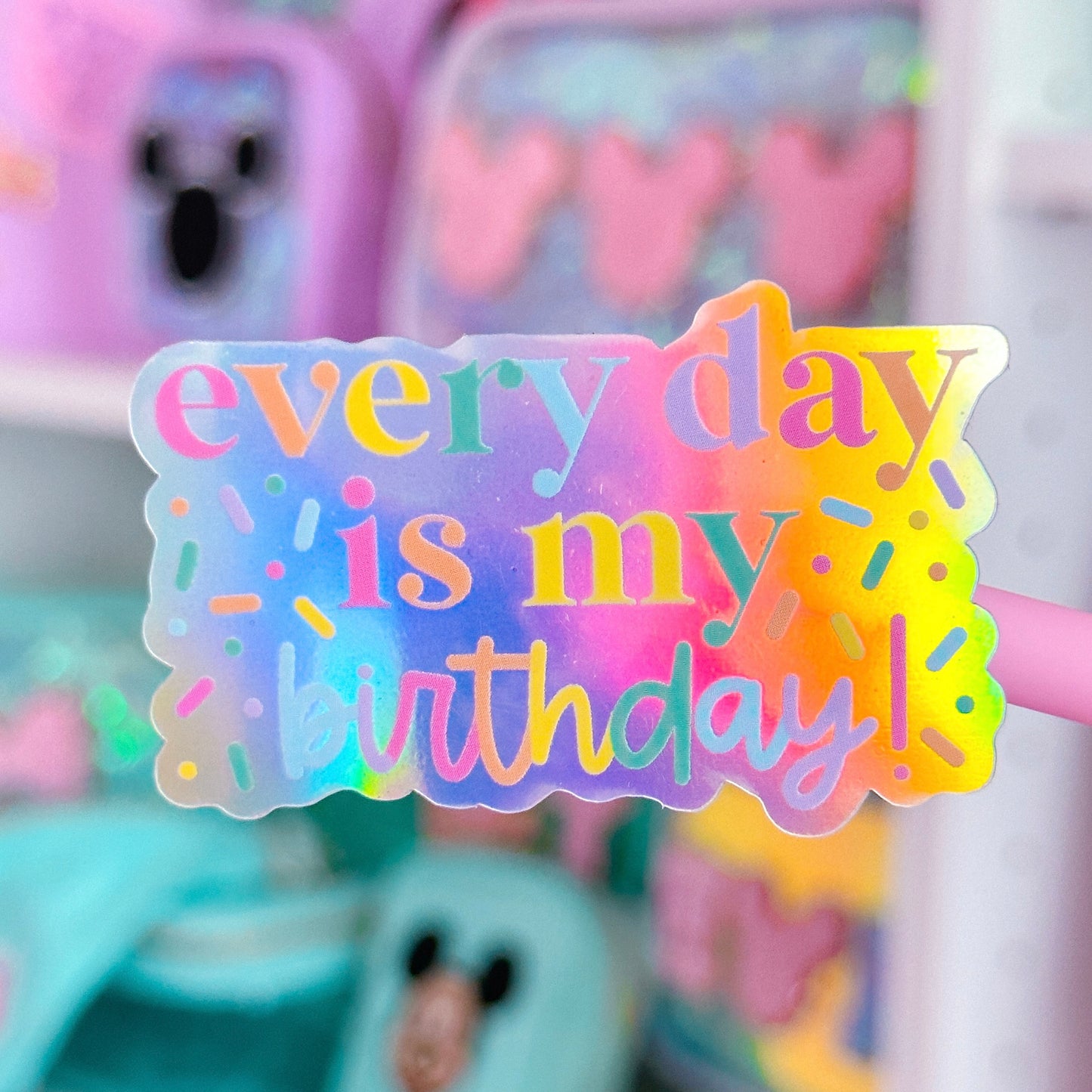 Holographic Waterproof Sticker - Birthday Stickers