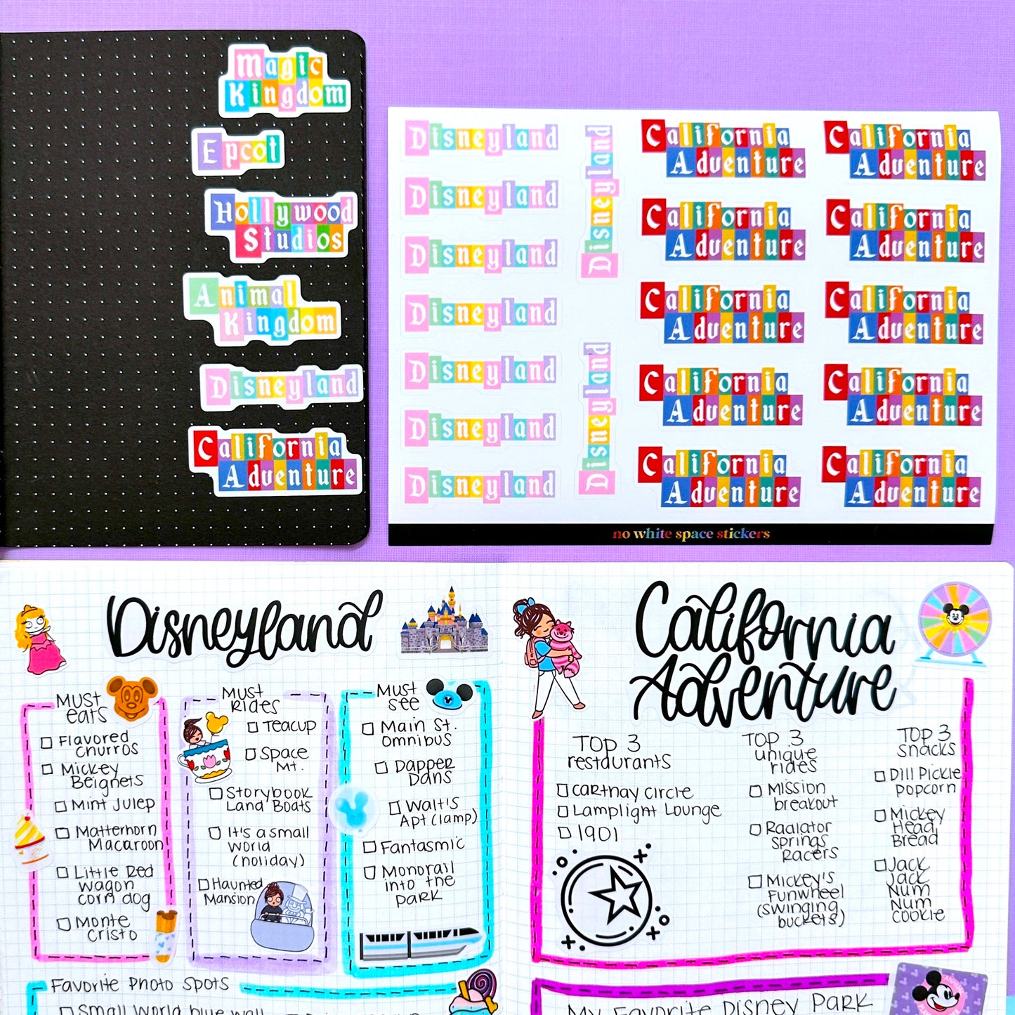 Journaling PAPER Stickers - Vintage Park Day Signs