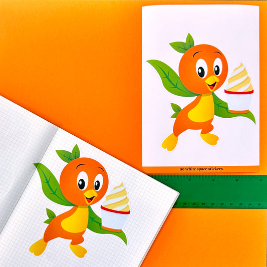 5"x7" LARGE Deco Sticker - Orange Bird