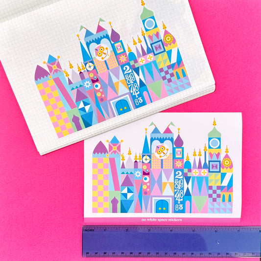 $1 DEAL - 5"x7" LARGE Journal/Paper  Sticker - Small World Building