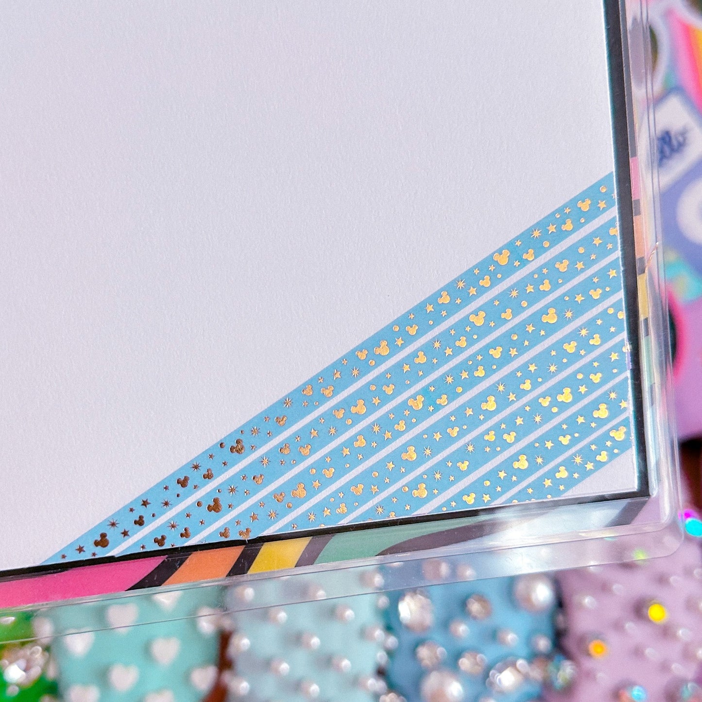 5MM Foiled Washi Tape - BOLD Rainbow Confetti (Gold Foil)