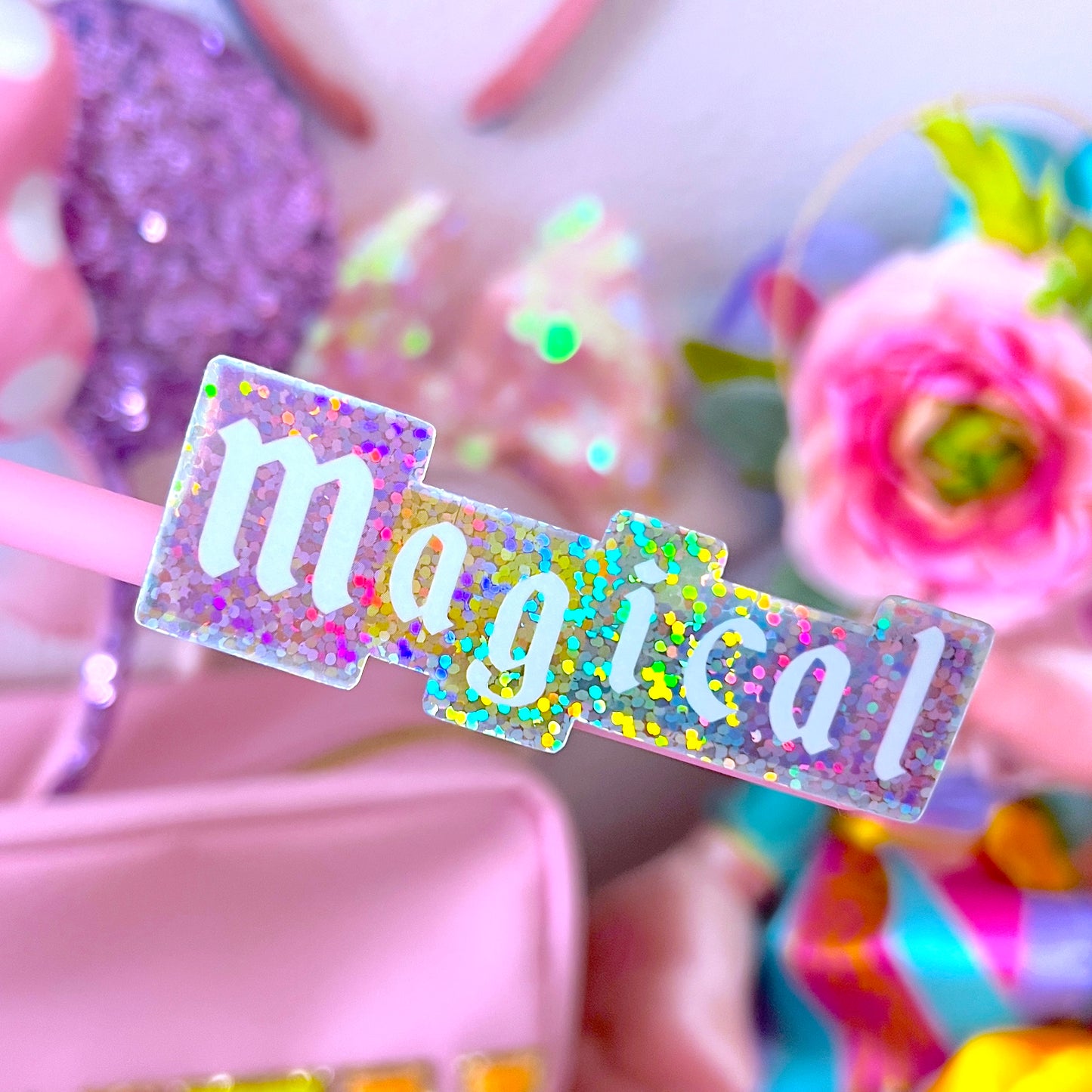 Glitter Waterproof Sticker - Magical Sign *PASTEL*