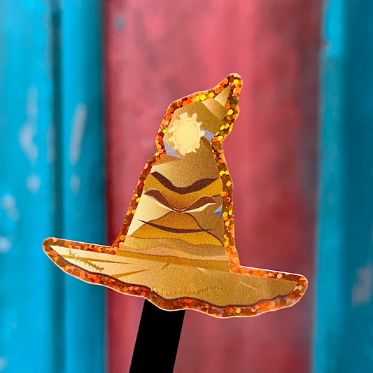Wizard Hat - Glitter Waterproof Sticker