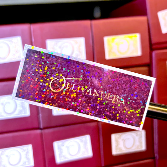 Wizard Wand Box (Burgandy) - Glitter Waterproof Sticker