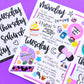 Journaling Hand-lettered Script Stickers - DAYS