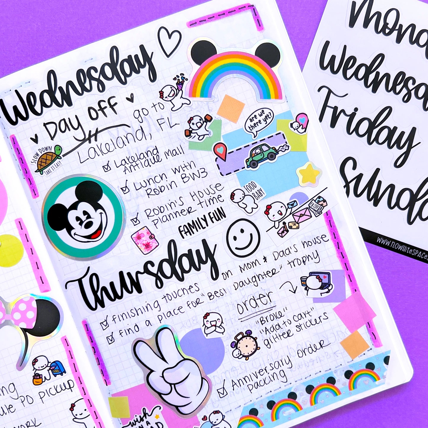 Journaling Hand-lettered Script Stickers - DAYS