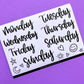 Journaling Hand-lettered Script Stickers - DAYS
