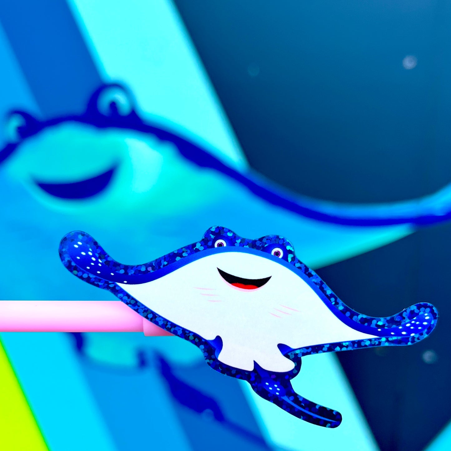Stingray - Ocean Friends Glitter Waterproof Sticker