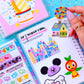 A5 SIZE Reusable Sticker Book - Pink Patched Notebook