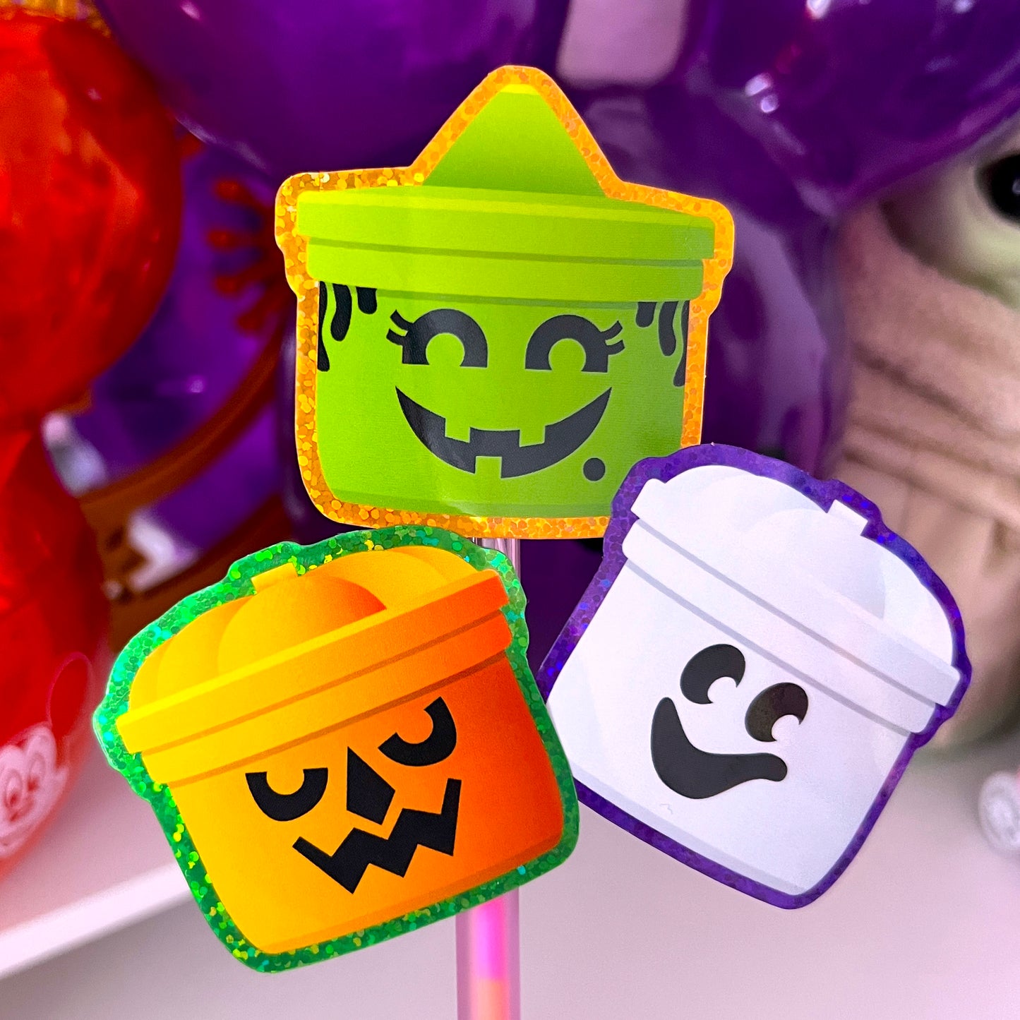 Lil' Halloween Buckets -  Glitter Waterproof Sticker