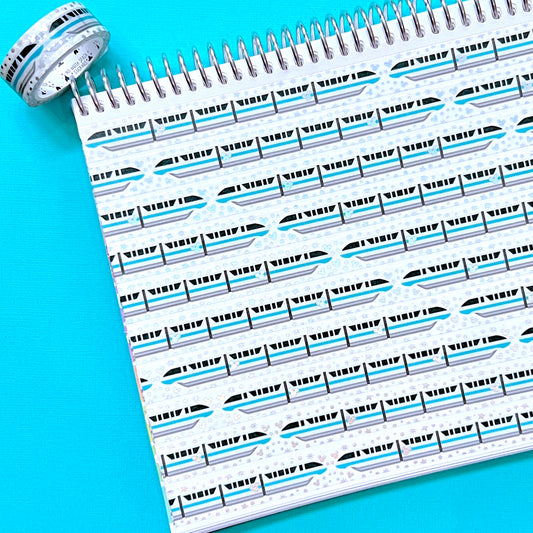 $1 DEAL -  2020 WASHI TAPE - 15MM OG Teal Monorail
