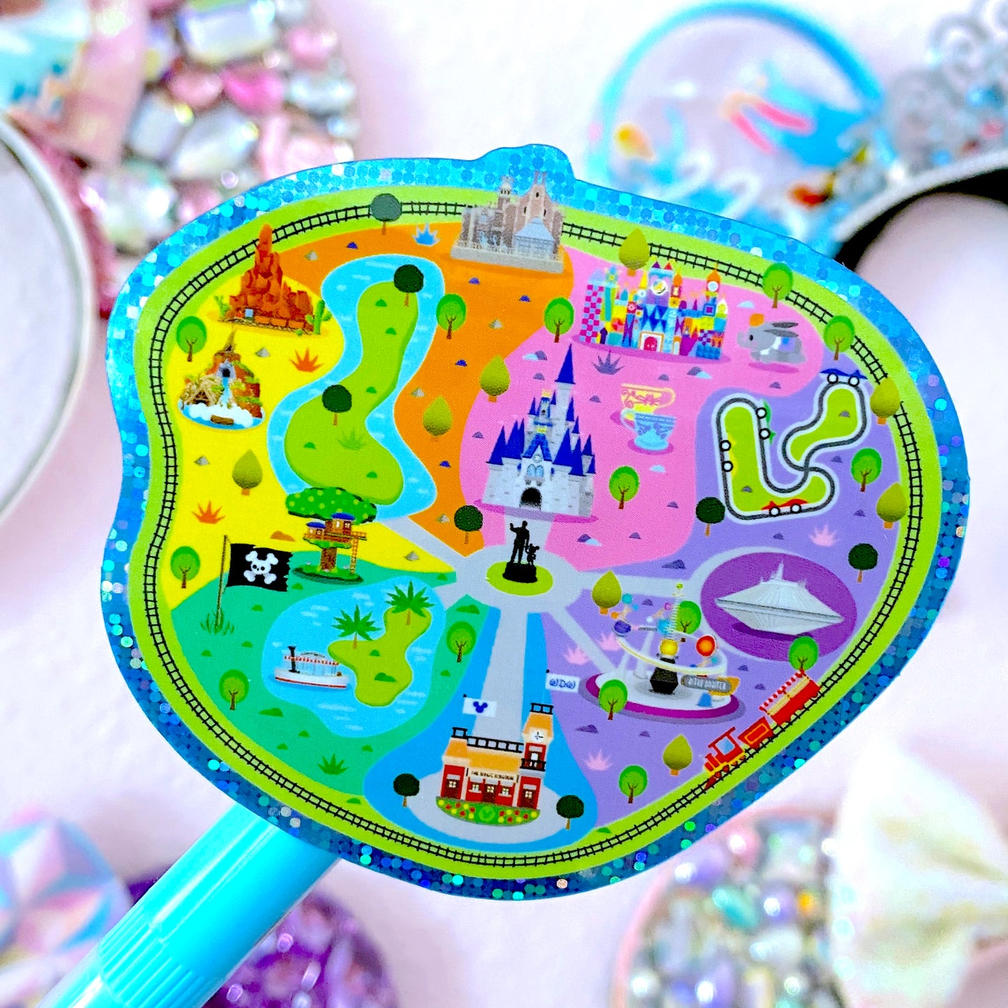 NEW! GLITTER WATERPROOF STICKER - MK MAP