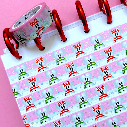 15MM Washi Tape - Magical Snowmen Pink Holiday