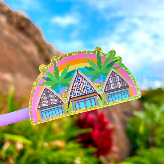Glitter Waterproof Sticker - Aloha Resort