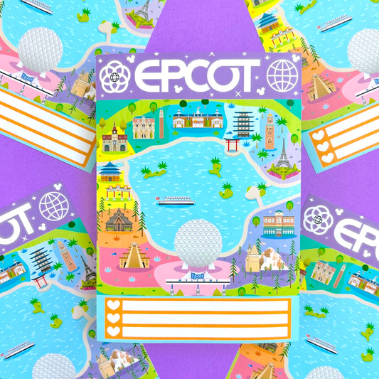 *OOPS QUALITY* 5"x7" Full Page Sticker - E.P.C.O.T. Map