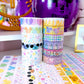 15MM Foiled Washi Tape - Pastel Rainbow Heart Hands