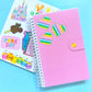 A5 SIZE Reusable Sticker Book - Pink Patched Notebook