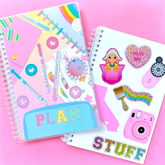 A5 SIZE Reusable Sticker Book - PLAN Flatlay