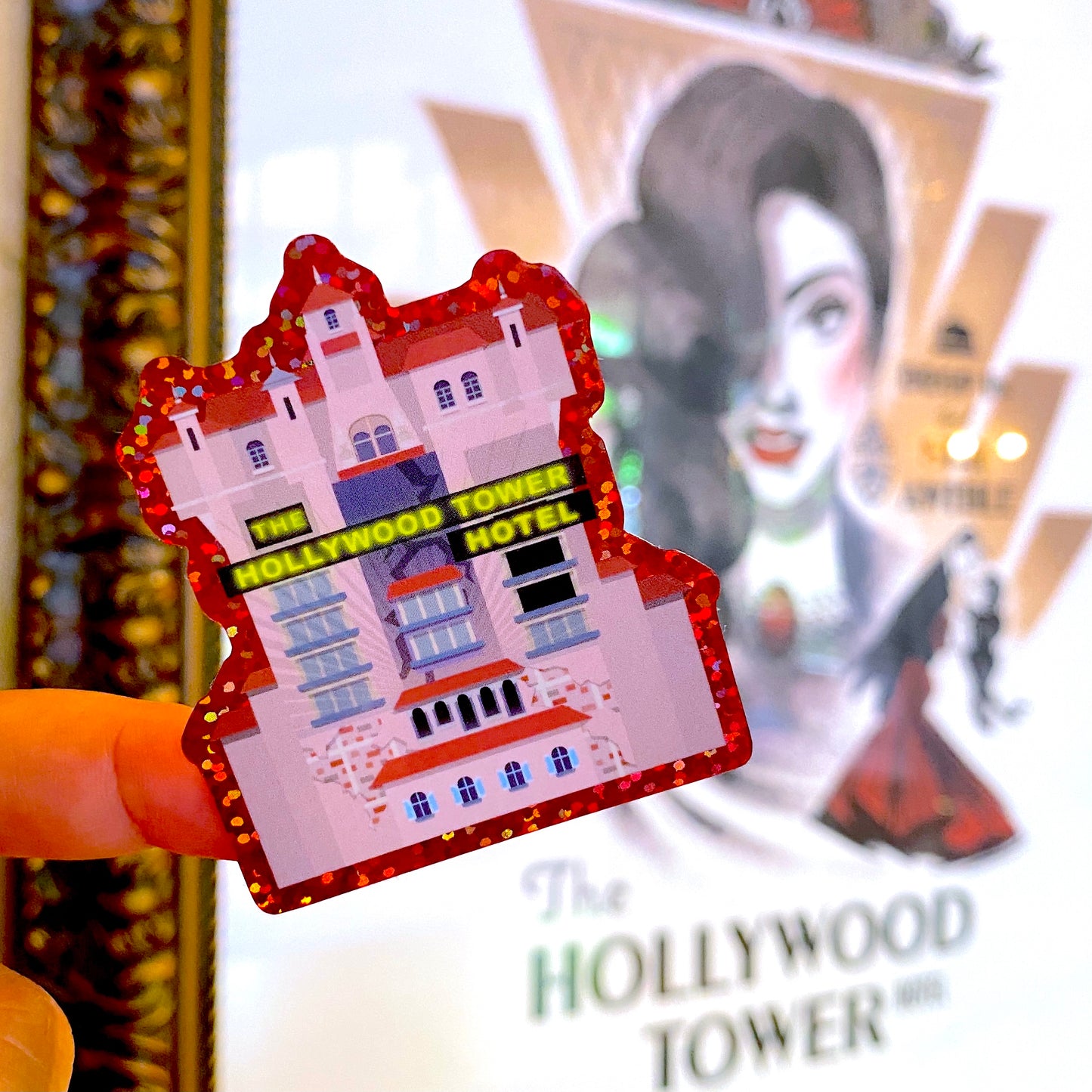 WATERPROOF STICKER - Glitter Hollywood Tower