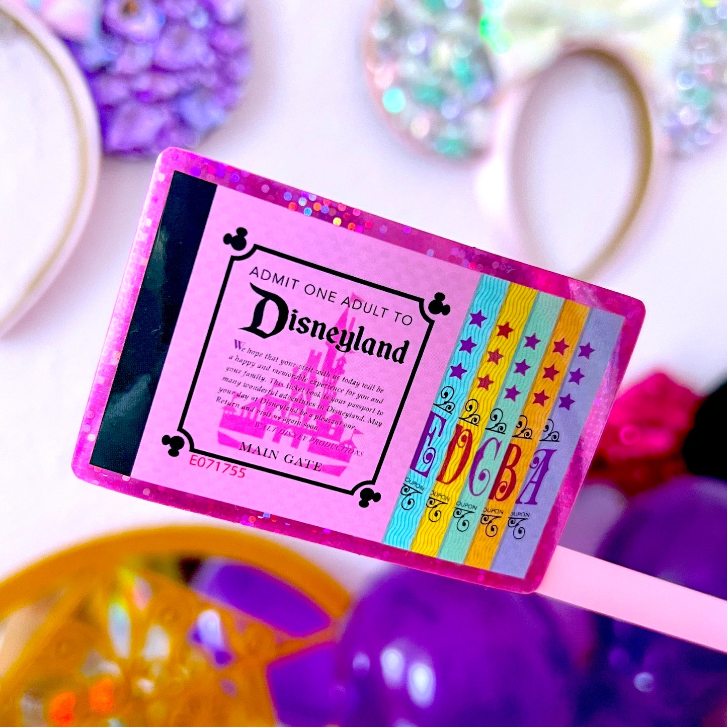 Glitter Waterproof Sticker - DL Ticket Book