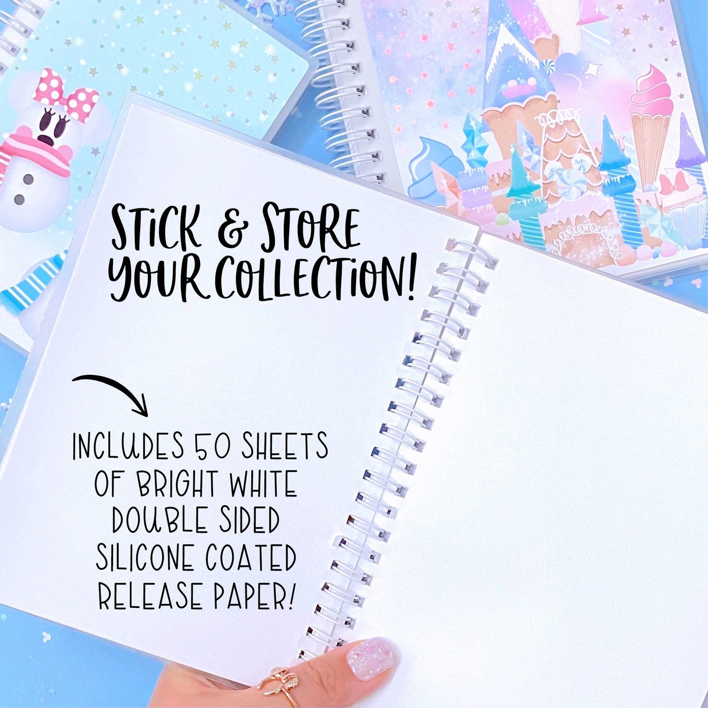 A5 SIZE Reusable Sticker Book - Pink Patched Notebook